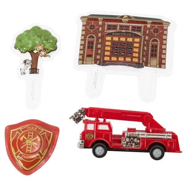 Fire Truck &#x26; Station DecoSet&#xAE; Cake Decoration