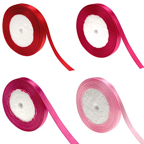 Llxieym Valentine's Day Satin Ribbon Gift Wrapping Ribbon for Valentine's  Day Wedding Crafts Decoration DIY Supplies, 0.39 Inch Wide (red, Rose,  Peach, Pink)