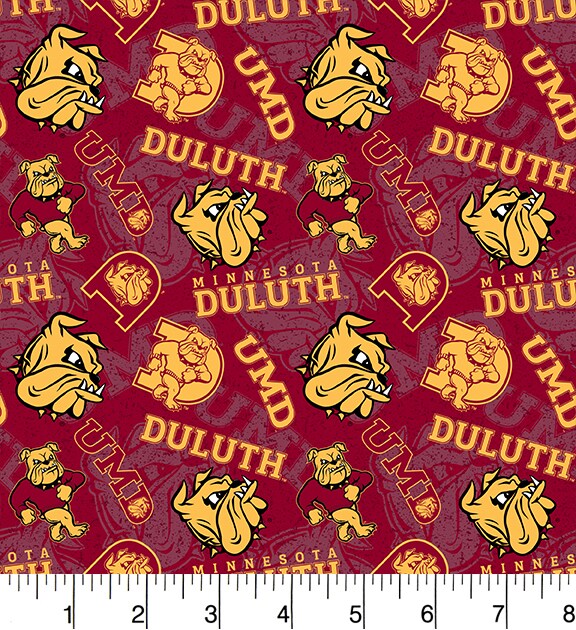 Sykel Enterprises-Minnesota Duluth University Cotton Fabric-Minnesota Duluth Bulldogs Tone On Tone Cotton Quilting Fabric