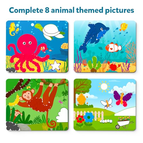 Dot It Animals, No Mess Sticker Art for Kids, Craft Kits, DIY Activity, Gifts for Boys &#x26; Girls Ages 3, 4, 5, 6, 7, Travel Toys for Toddlers