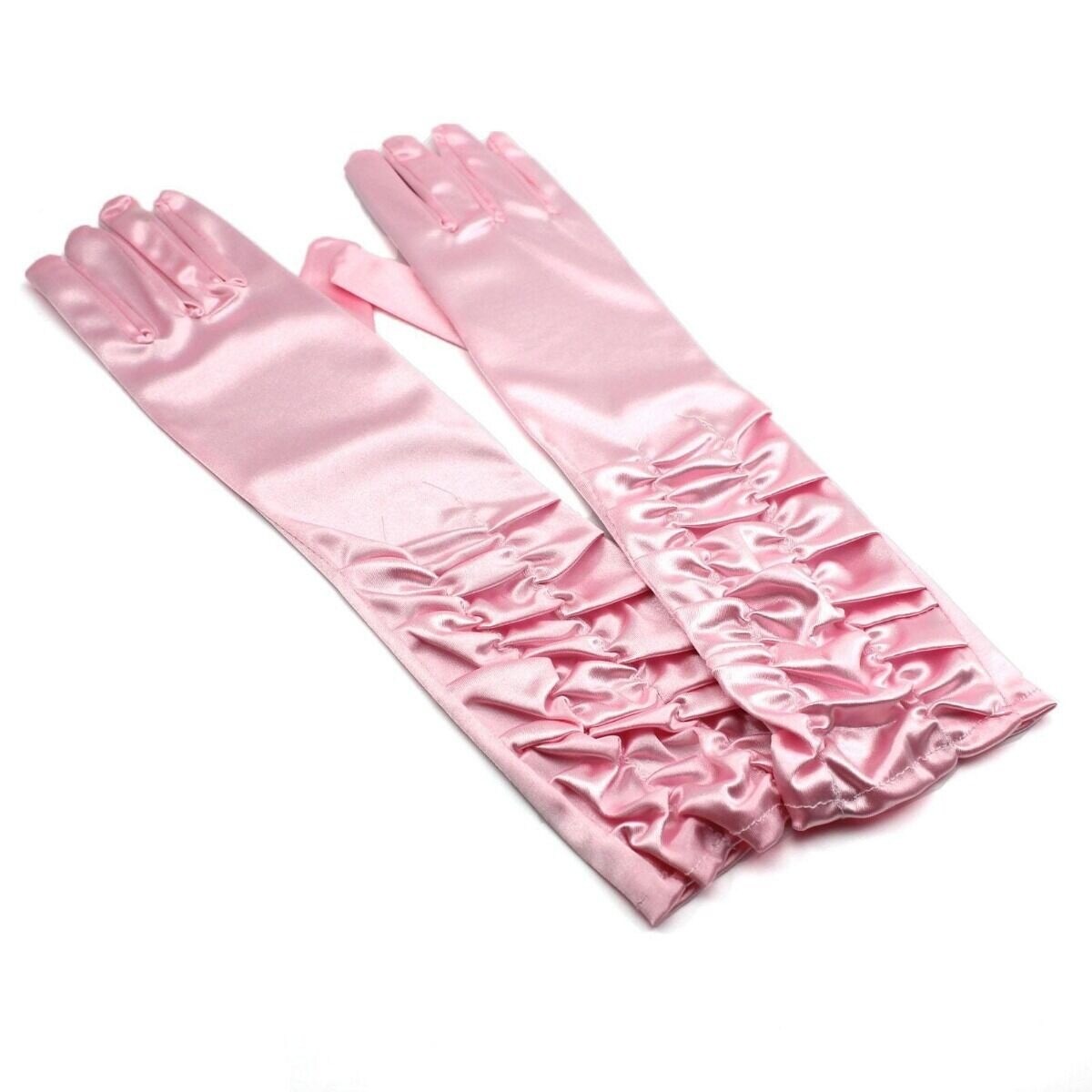 Women&#x27;s Satin Long Sleeve Bridal Party Gloves for Wedding Costume