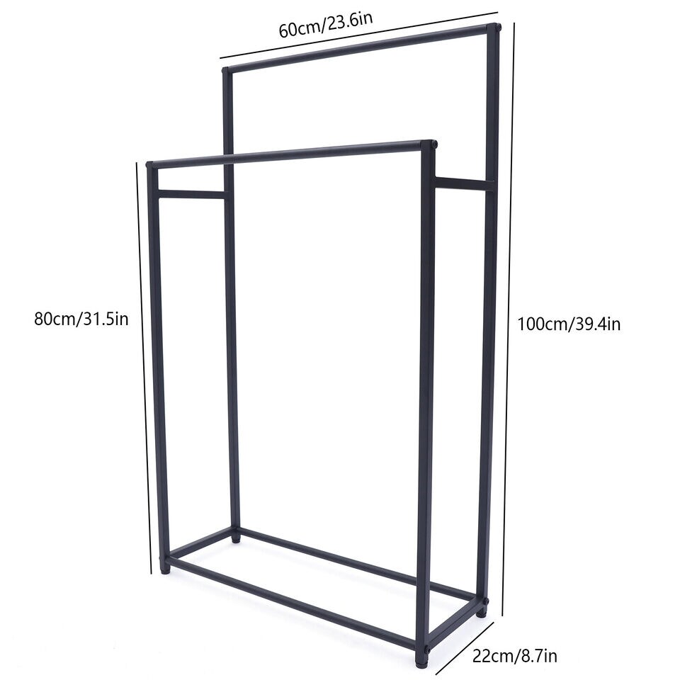 Kitcheniva Towel Rack Floor Standing For Bathroom Indoor Outdoor, 23.6 x 8.7 x 39.4 Inch