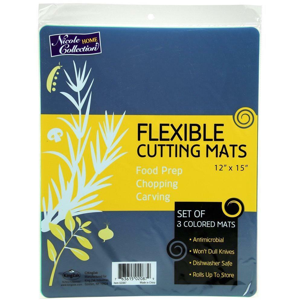 Flexible Plastic Cutting Board Sheet 3 pcs