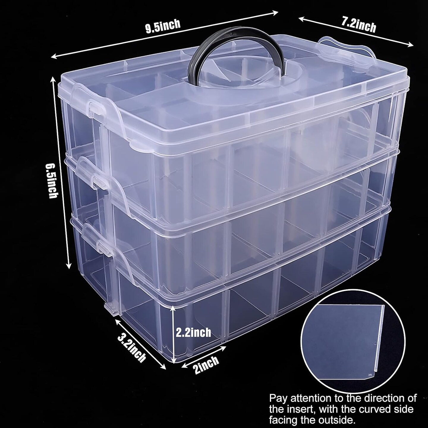 3 Tier Stackable Beads Container Organizer