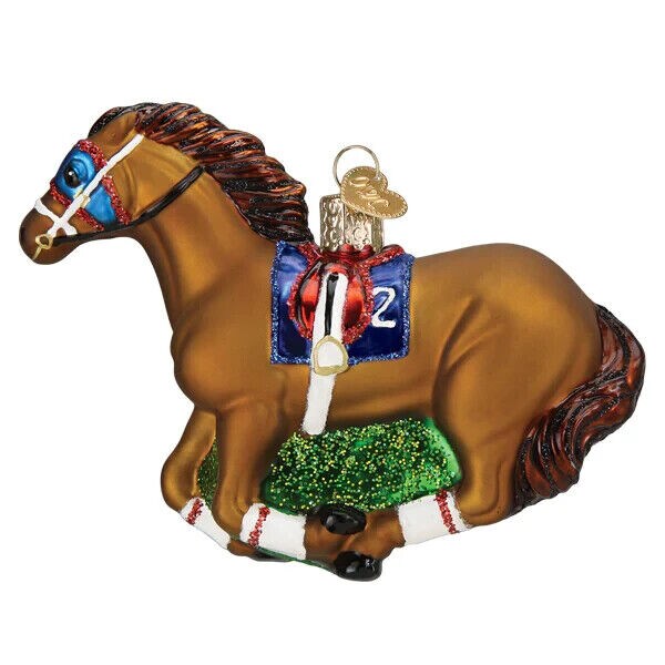 Racehorse Glass Ornament with Box