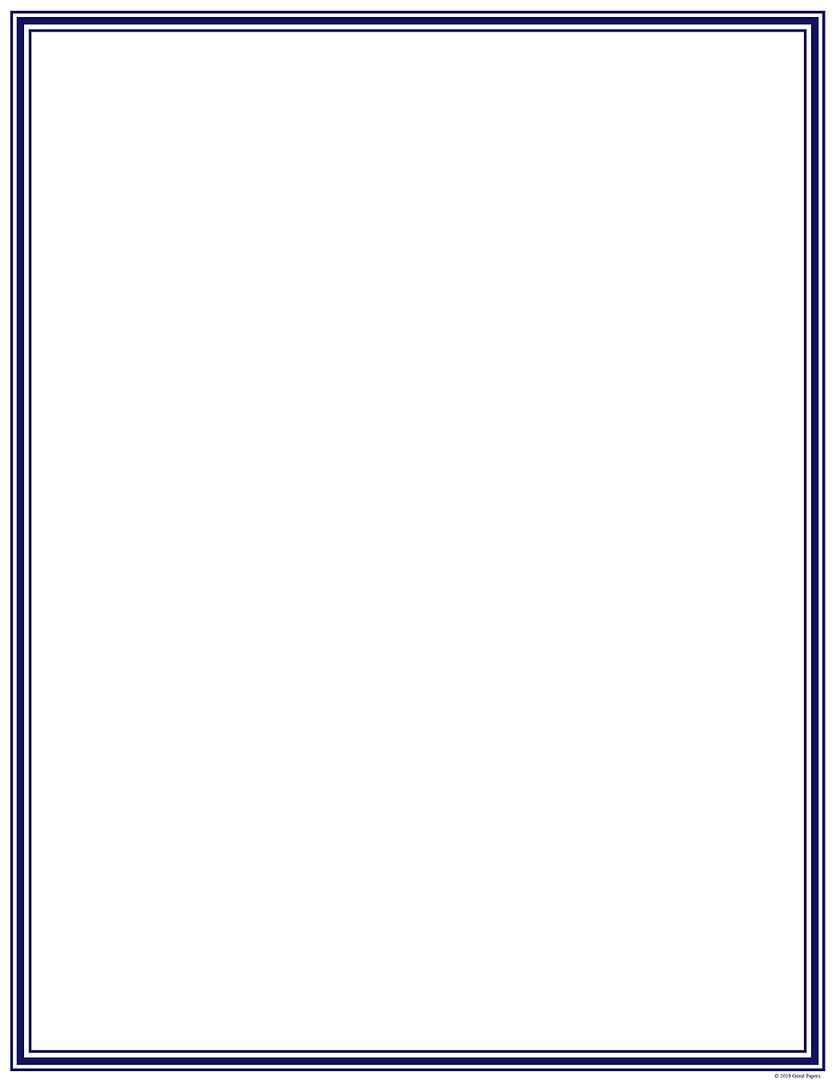Great Papers! Navy Border Stationery Letterhead, Invitations and Announcements, Printer Friendly, 8.5&#x22;x11&#x22;, 80 Pack