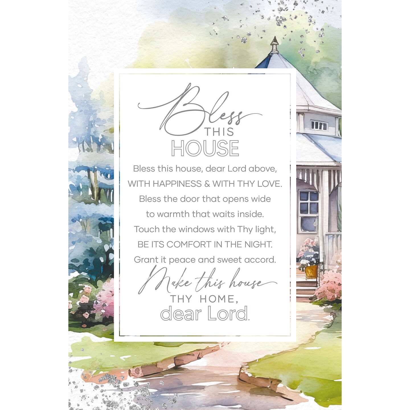 Bless This House Wood Plaque with Easel and Hook Wall Tabletop Art - 6 inches x 9 inches