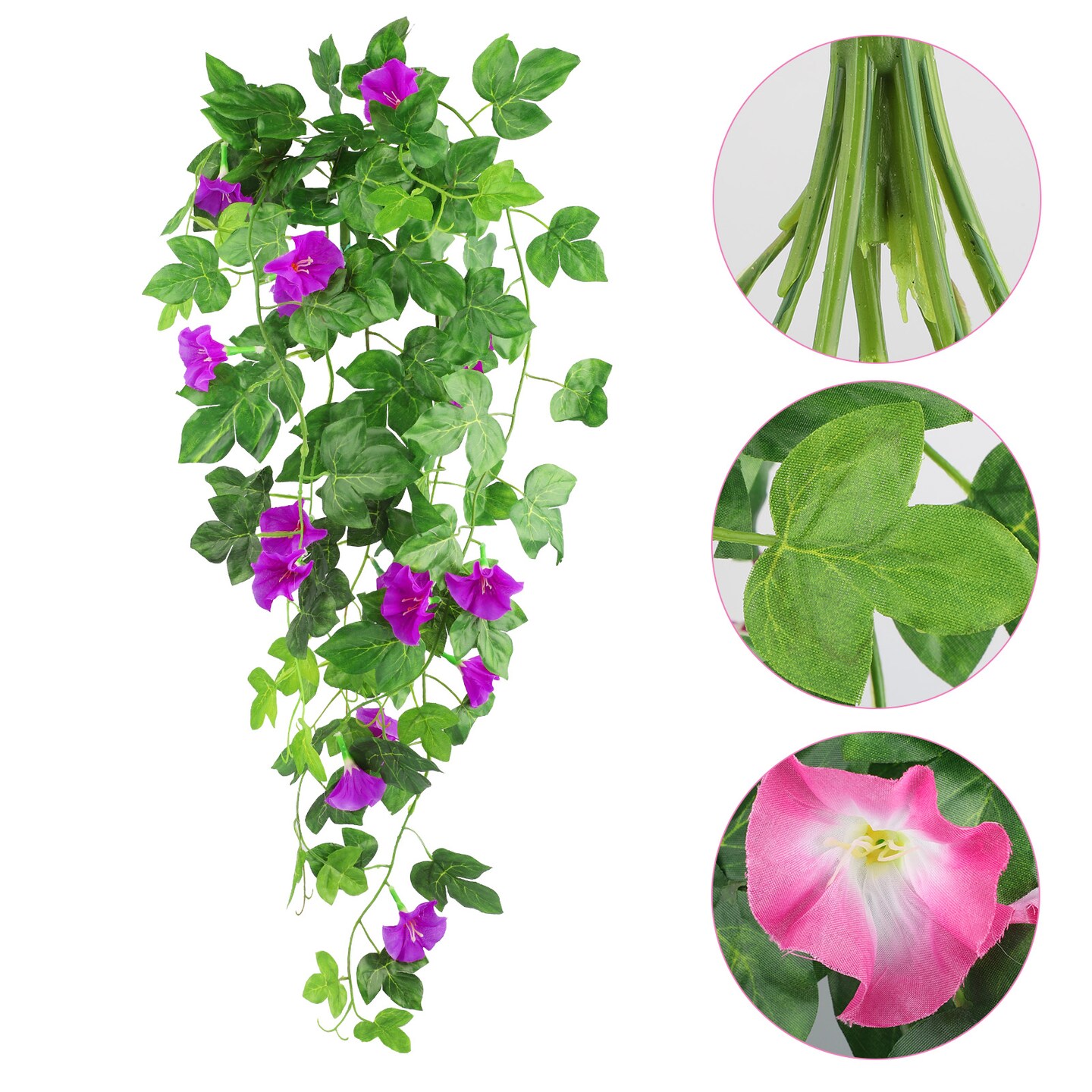 Artificial Fake Morning Glory Flower Vine Hanging Garland Plant.