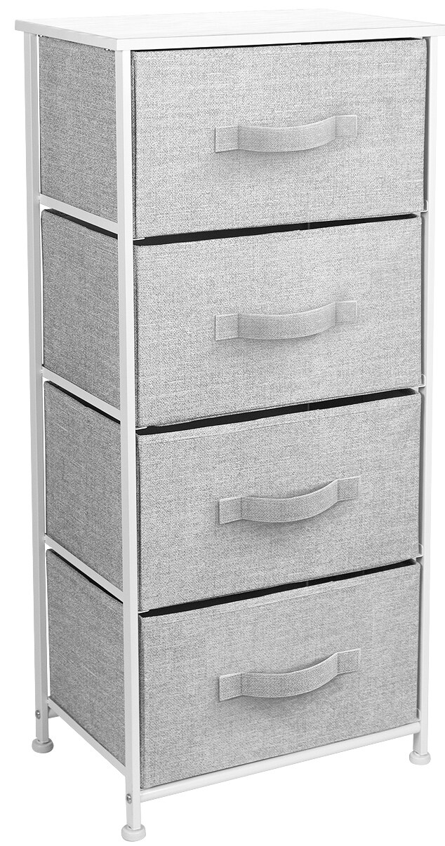 Sorbus Dresser with 4 Drawers - Bedside Furniture & Night Stand End Table Dresser with Steel Frame, Wood Top, Easy Pull Fabric Bins for Home, Bedroom Accessories, Office & Dorm