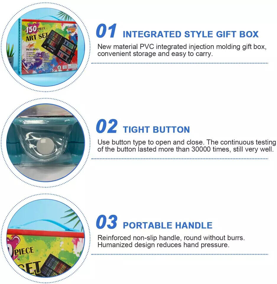 Art Set Drawing Colored Pencils Paint Brush Oil Pastels Art Supplies For Kids