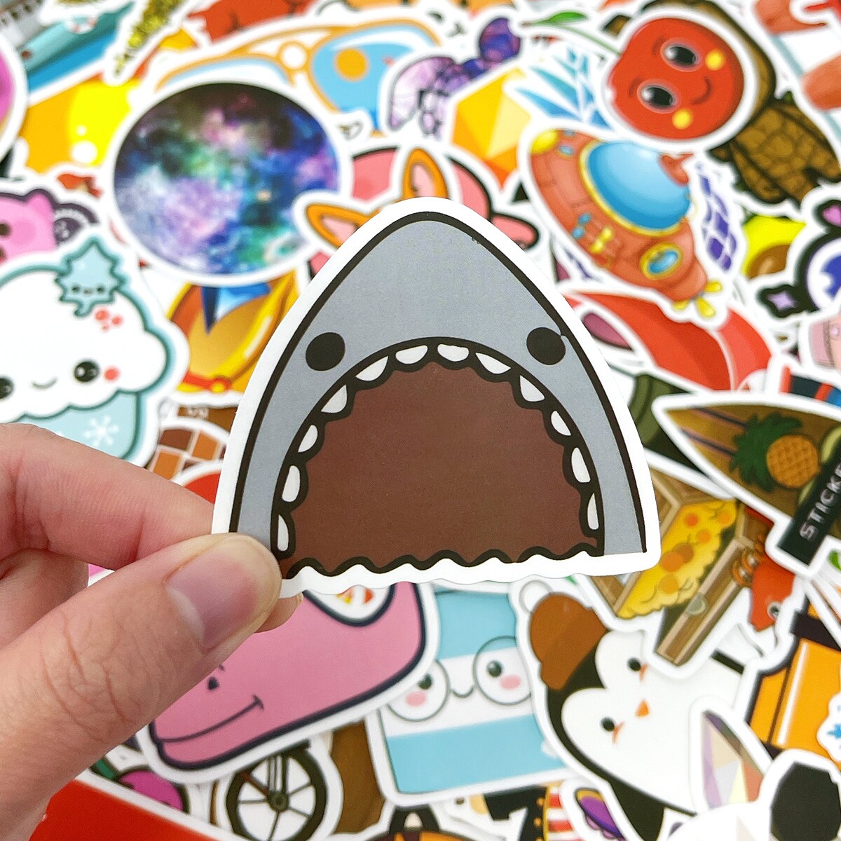 Wrapables Waterproof Vinyl Stickers for Water Bottles, Laptop, Phones, Skateboards, Decals for Teens, 100pcs