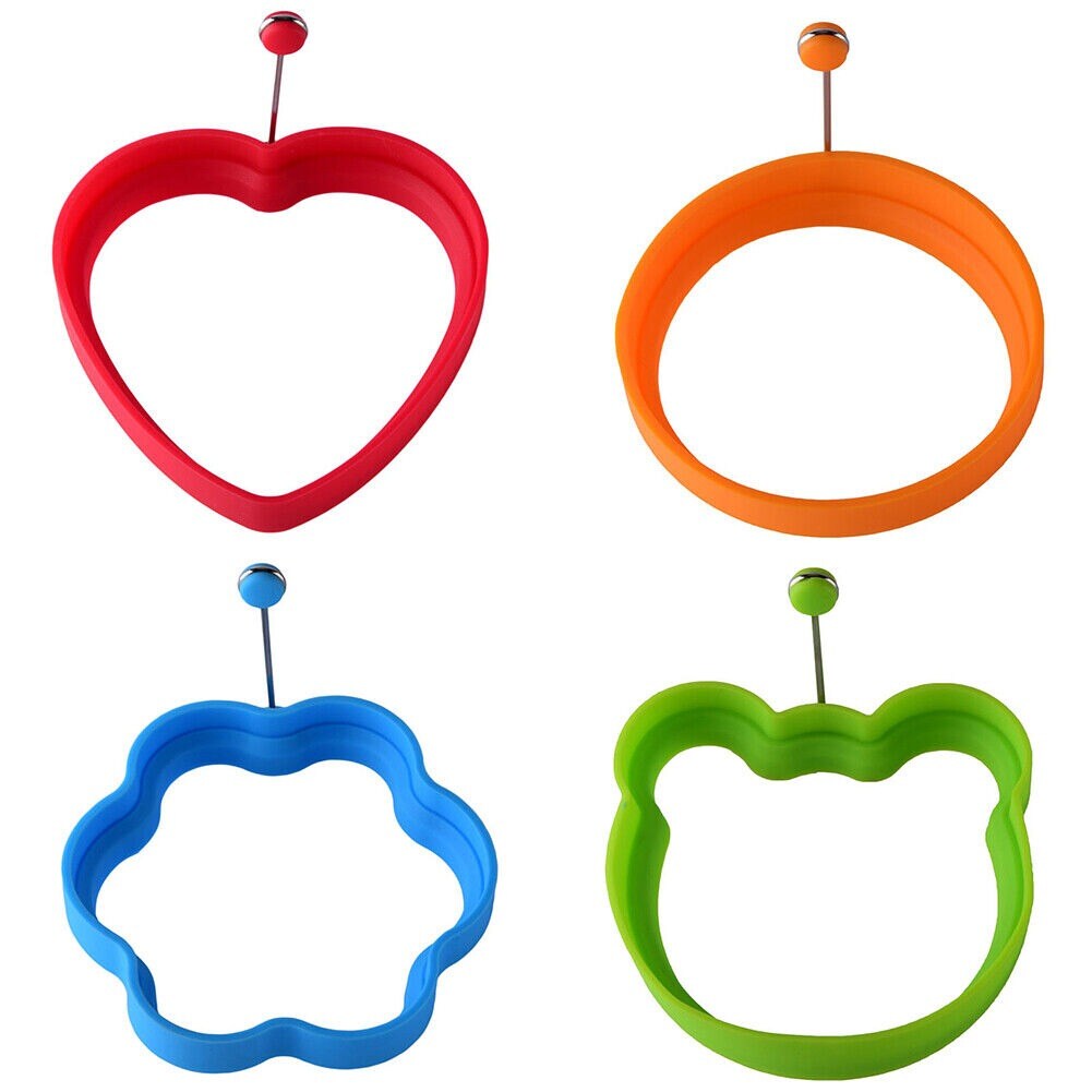 4 Non-Stick Silicone Egg Frying Mold Rings for Pancakes