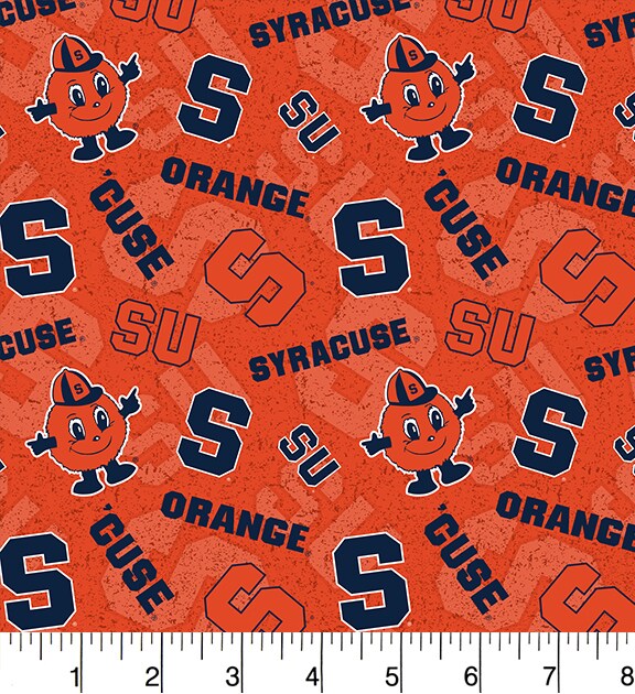 Sykel Enterprises-Syracuse University Cotton Fabric-Syracuse Orange Tone On Tone Cotton Quilting Fabric
