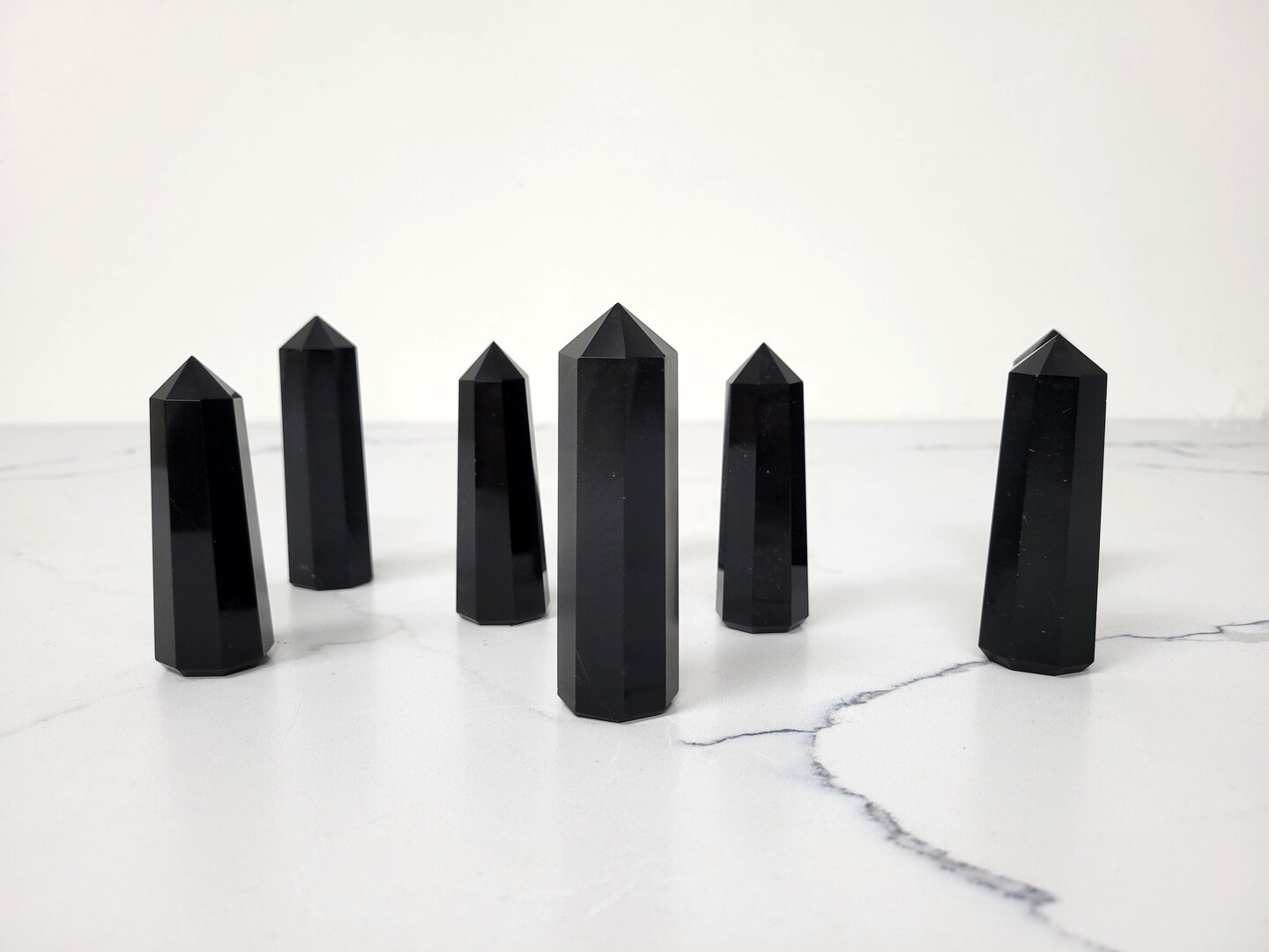 Black Obsidian Crystal Tower Point
