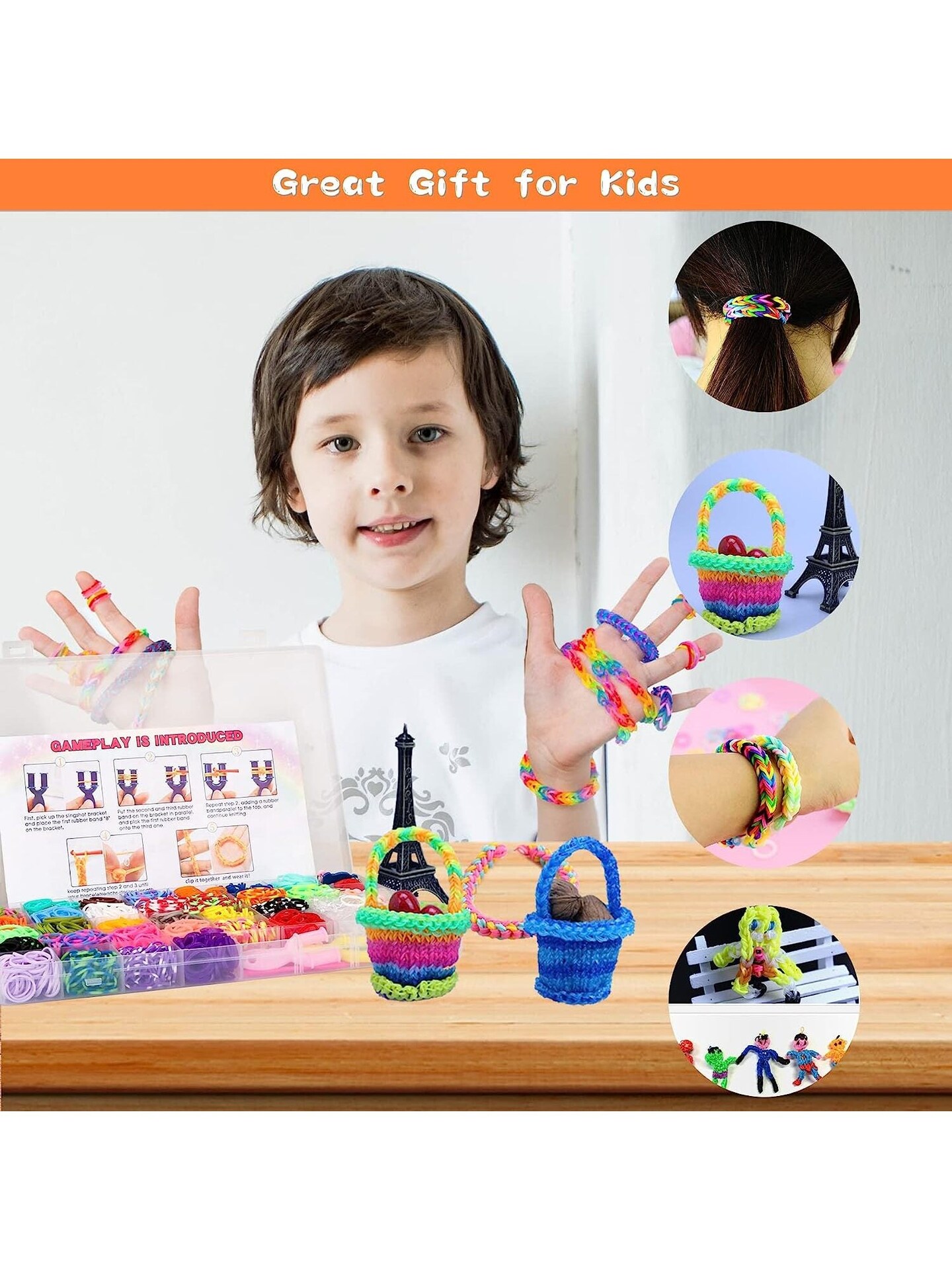 3000 Rubber Band Bracelet Kit, Colorful Loom Bracelet Making Kit