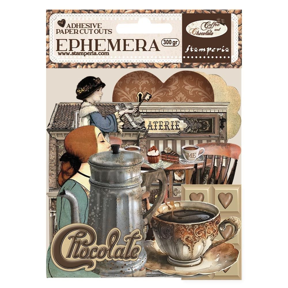 Stamperia Coffee And ChocolateCardstock Ephemera Adhesive Paper Cut Outs