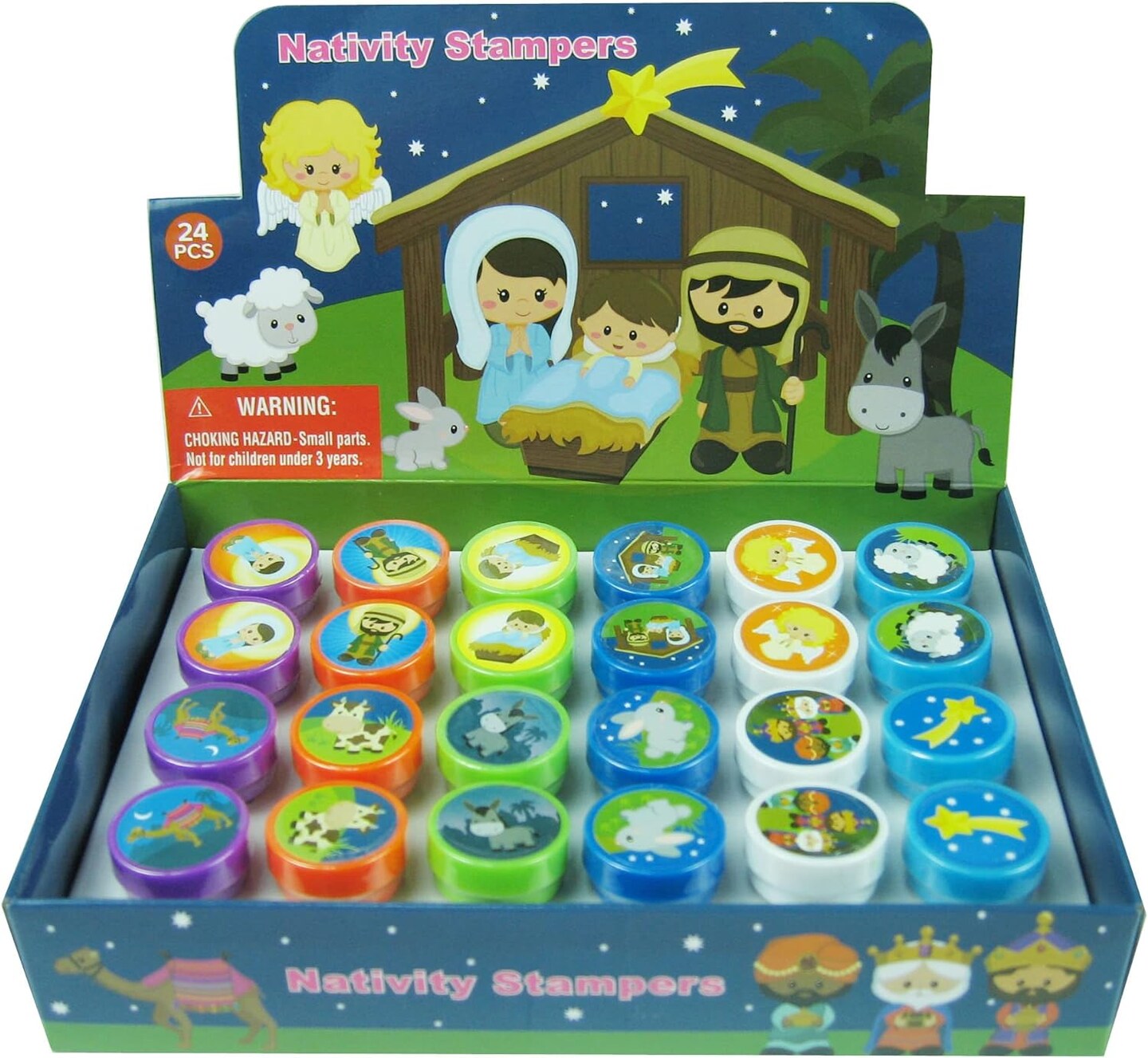 TINYMILLS 24 Pcs Nativity Christian Religious Stampers for Kids