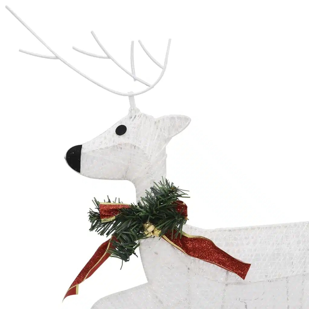 White Reindeer &#x26; Sleigh Christmas Decoration with 60 LEDs