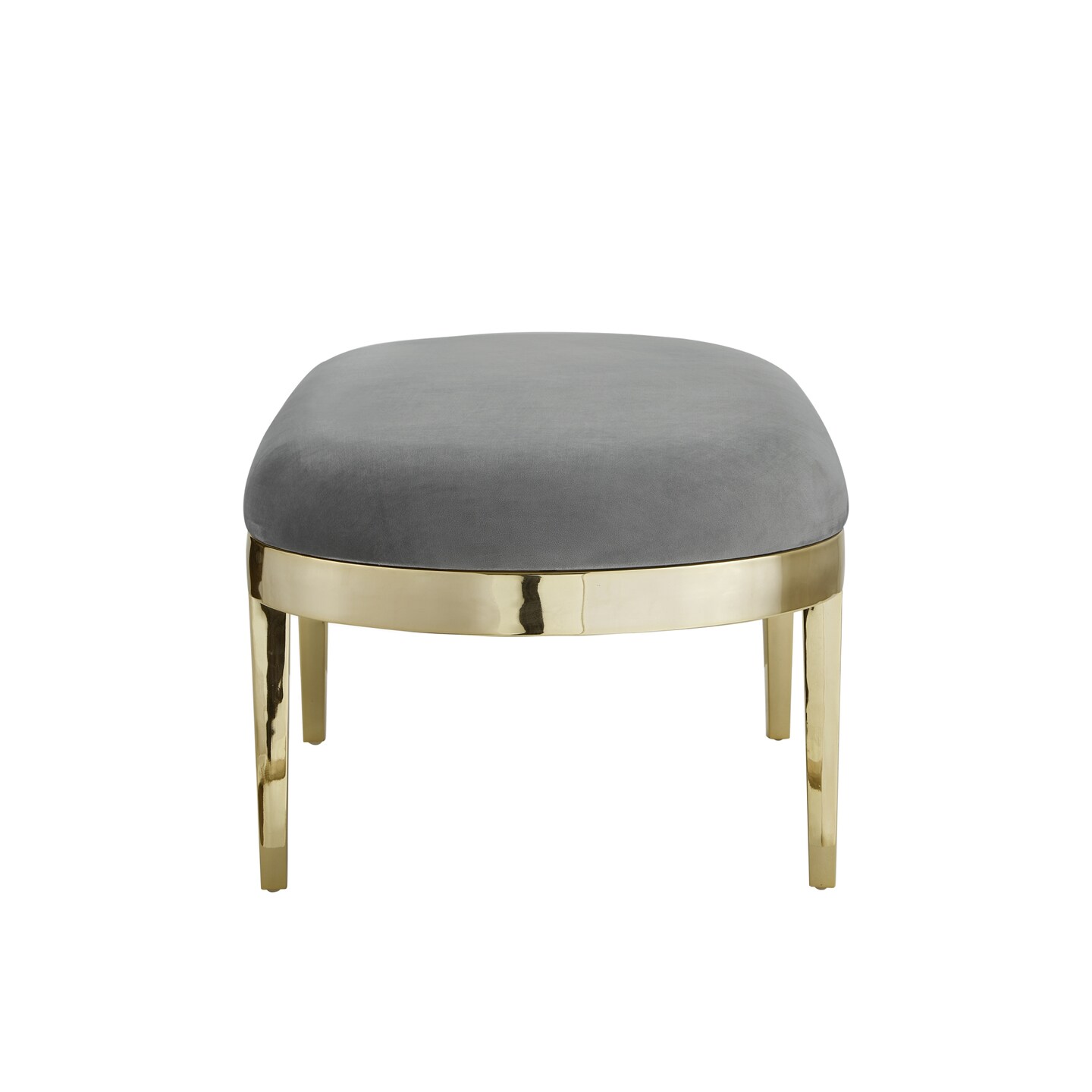 Alia Velvet/PU Leather Metal Bench