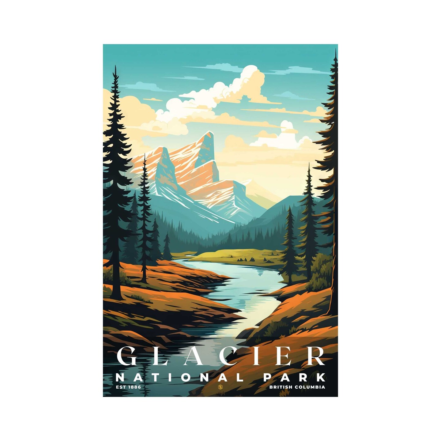 Glacier National Park Poster, Travel Print, Office Poster, Home Decor ...