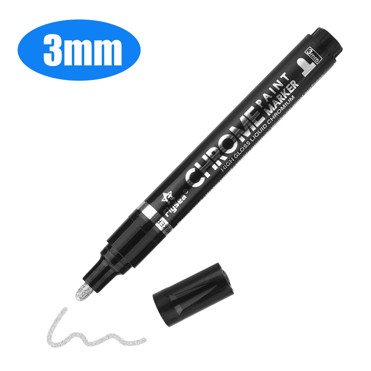 3Pcs Art Liquid Chrome Pen Scratch Repair Reflective Paint Marker