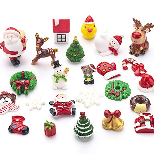Sooez Mini Christmas Ornaments, Set of 24 Cute Miniature Resin Christmas  Tree Ornament Figures Advent Calendar Fillers, Durable & Well-Crafted 3-D  Figurines with Gold Loops for Easy Hanging