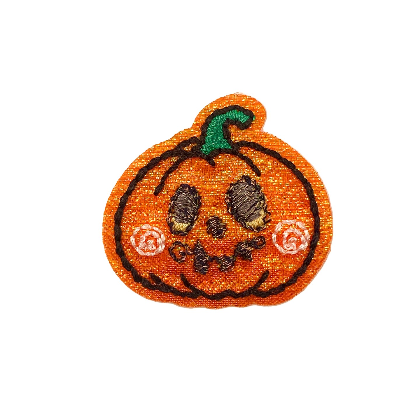 1&#x22; Mini Jack o&#x27; lantern, Pumpkin, Halloween, Embroidered, Iron on Patch