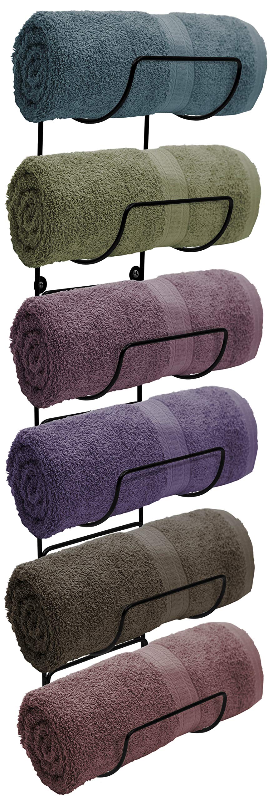 Sorbus Metal Wall Mounted Bathroom Towel Rack Organizer for