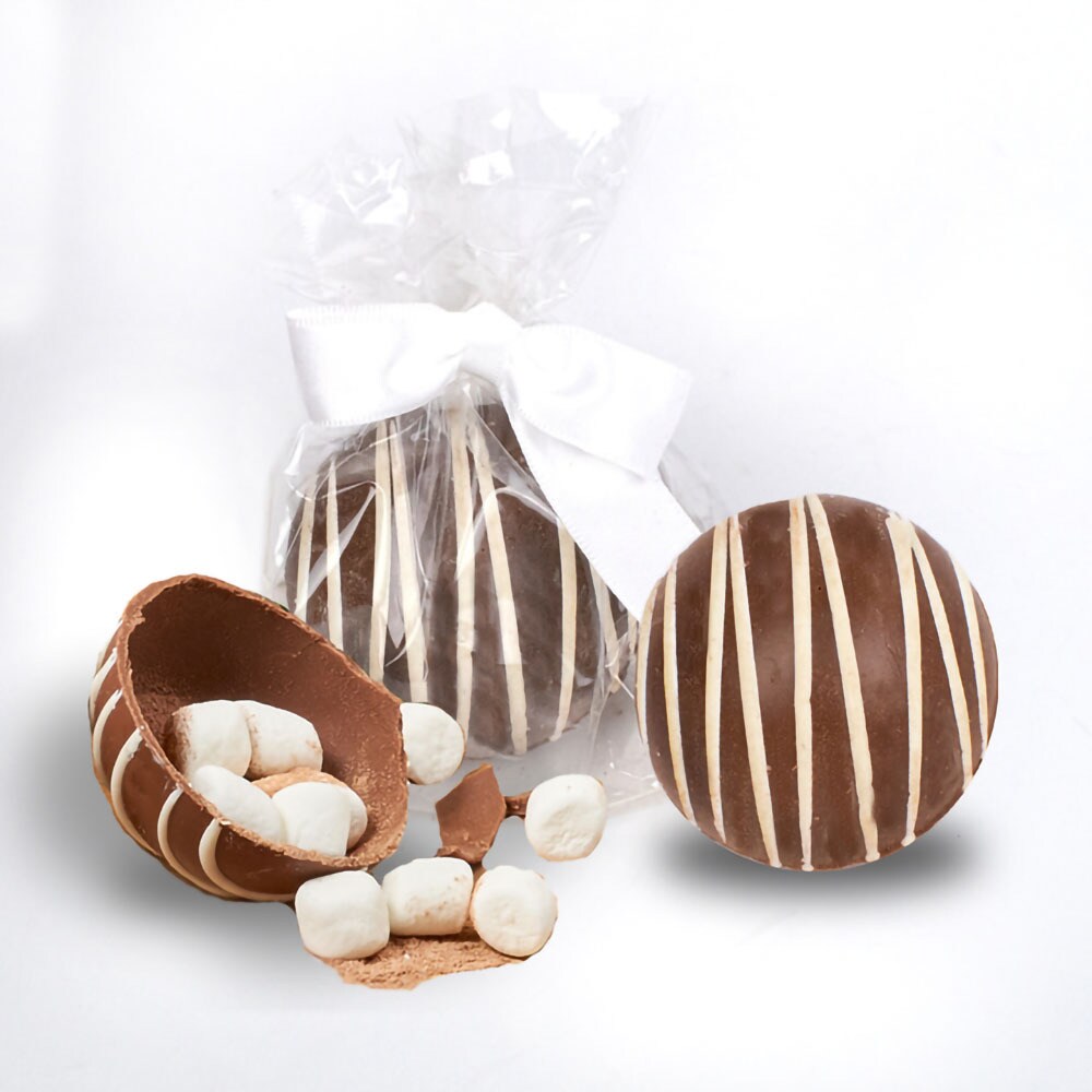 6 Pcs Hot Chocolate Bombs Bulk - Milk Chocolate - Individually Wrapped Christmas Holiday Party Favors (6 Pack)