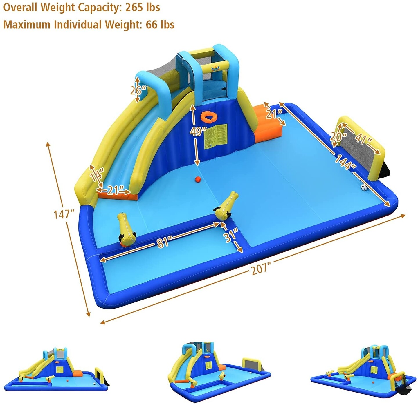 6-in-1 Inflatable Water Slides for Kids