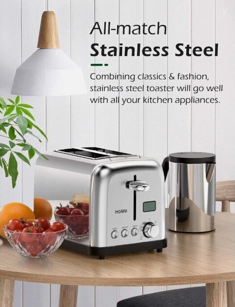 CP112A Stainless Steel 2 Slice, 6 Shade Digital Toaster