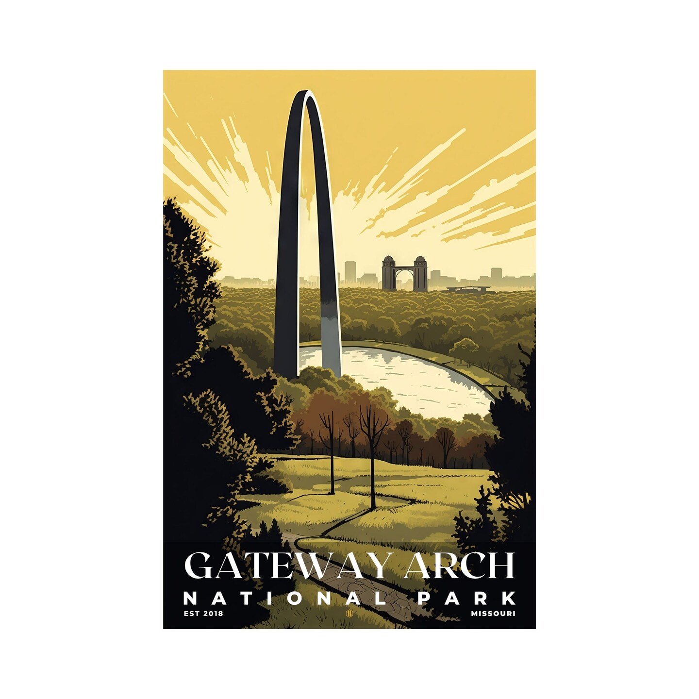 Gateway Arch National Park Poster, Travel Art, Office Poster, Home ...