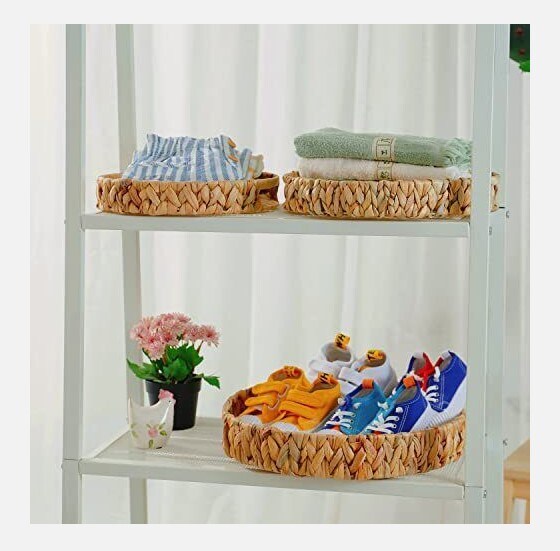 Natural Water Hyacinth Storage Baskets Made by Hand