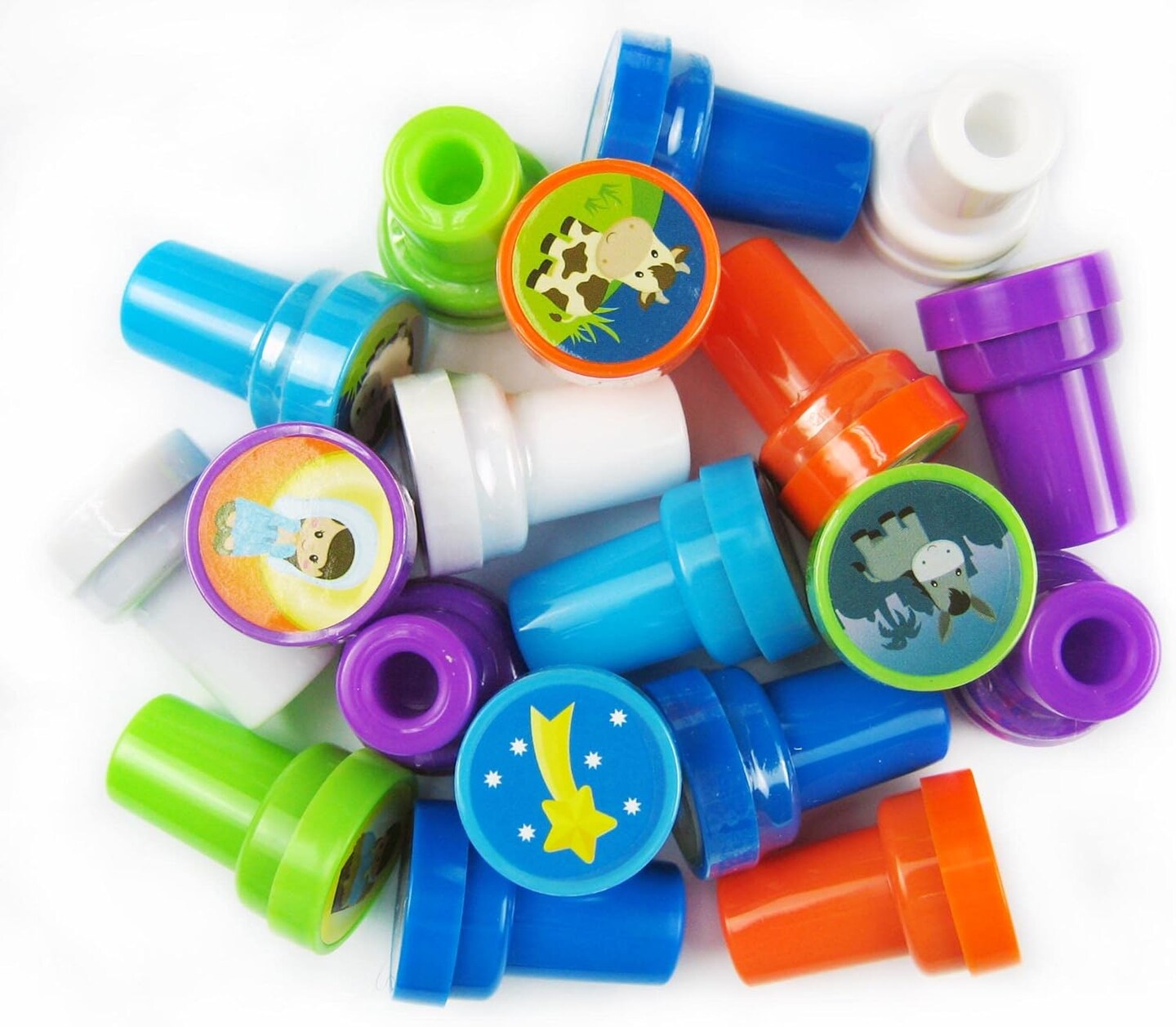 TINYMILLS 24 Pcs Nativity Christian Religious Stampers for Kids