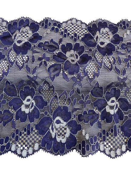 Kitcheniva Stretch Purple Blue Floral Mesh Lace Trim Sewing