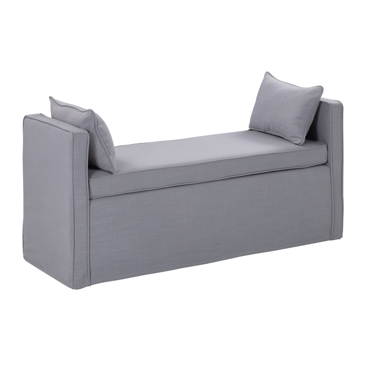 Sofie Linen Upholstered Bench With Two Pillows