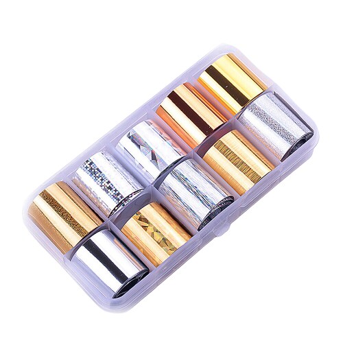 Kitcheniva Holographic Nail Foils DIY Art Transfer Stickers Set of 10
