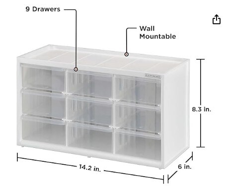 Storage Organizer, 9 Drawer Modular Storage System, Large