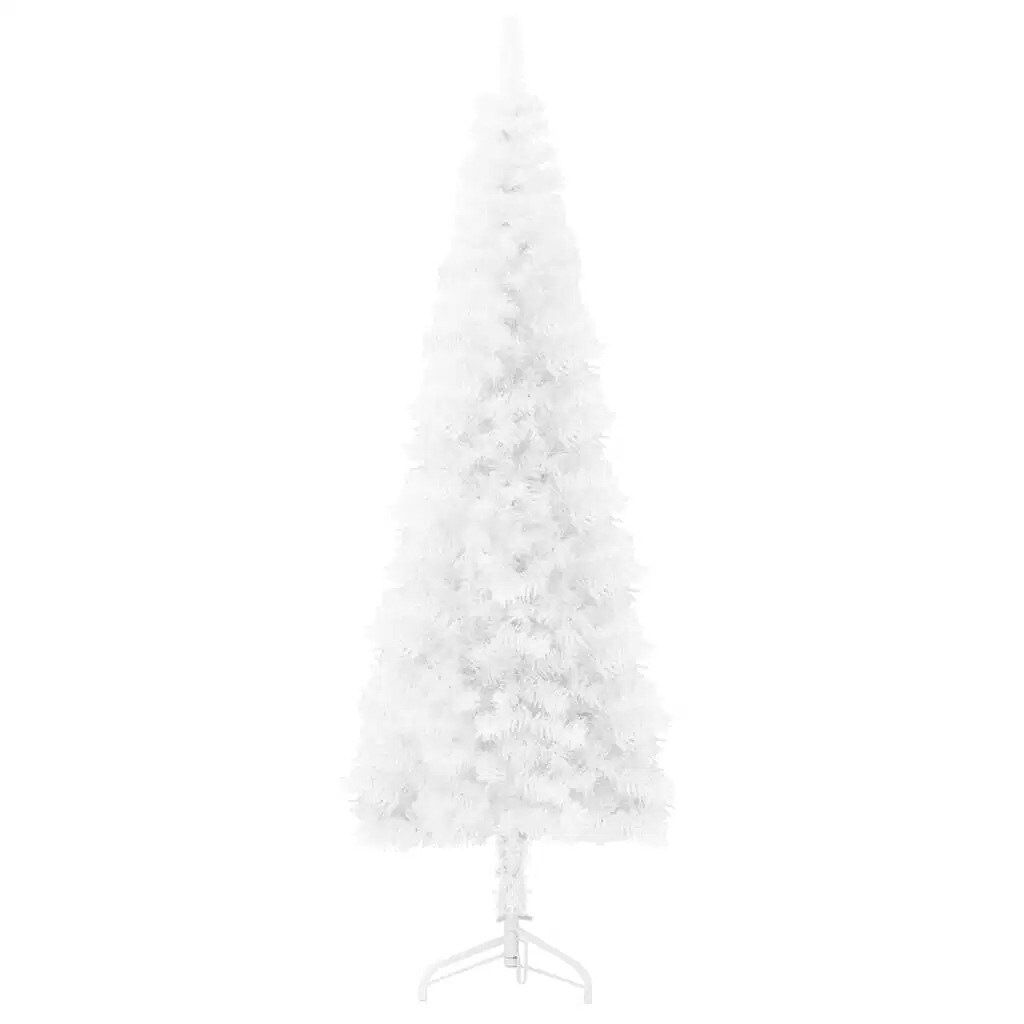 6 ft White Half Christmas Tree with Stand