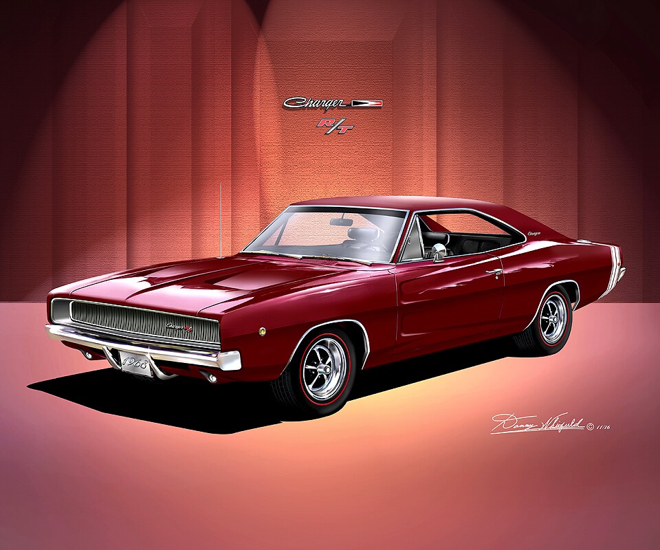 1968 Muscle Car Art Prints by Danny Whitfield | Candy Apple Red RT ...