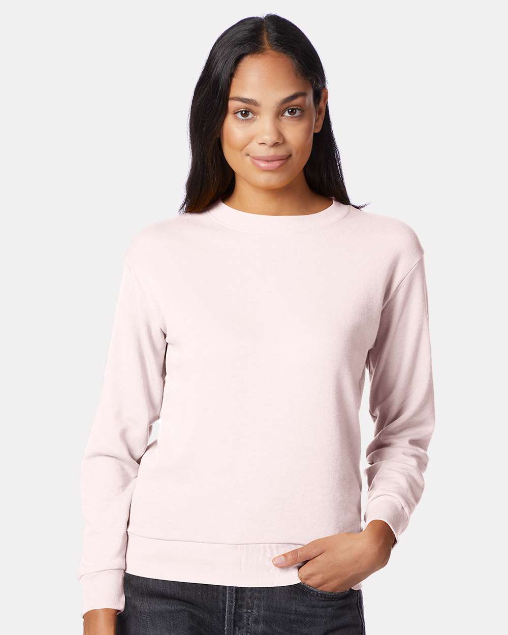 Cozy Women S Eco Washed Terry Throwback Pullover Crafted From A Sustainable 6 5 Oz Yd² Blend