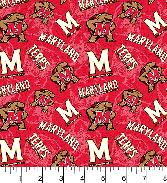 Sykel Enterprises-University of Maryland Cotton Fabric-Maryland Terps Tone On Tone Cotton Quilting Fabric