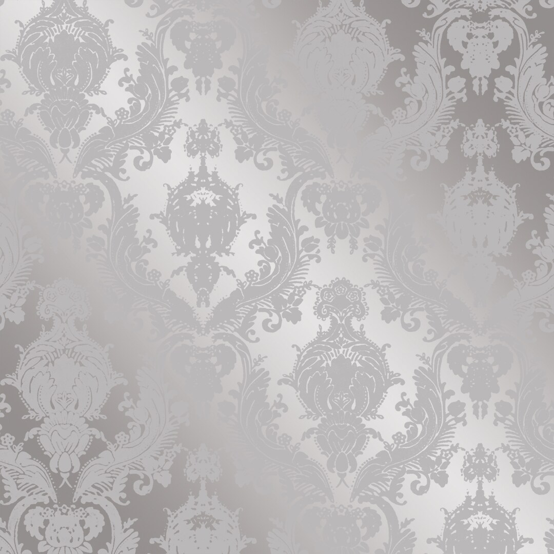 Tempaper Damsel Textured Peel and Stick Wallpaper Metallic Platinum
