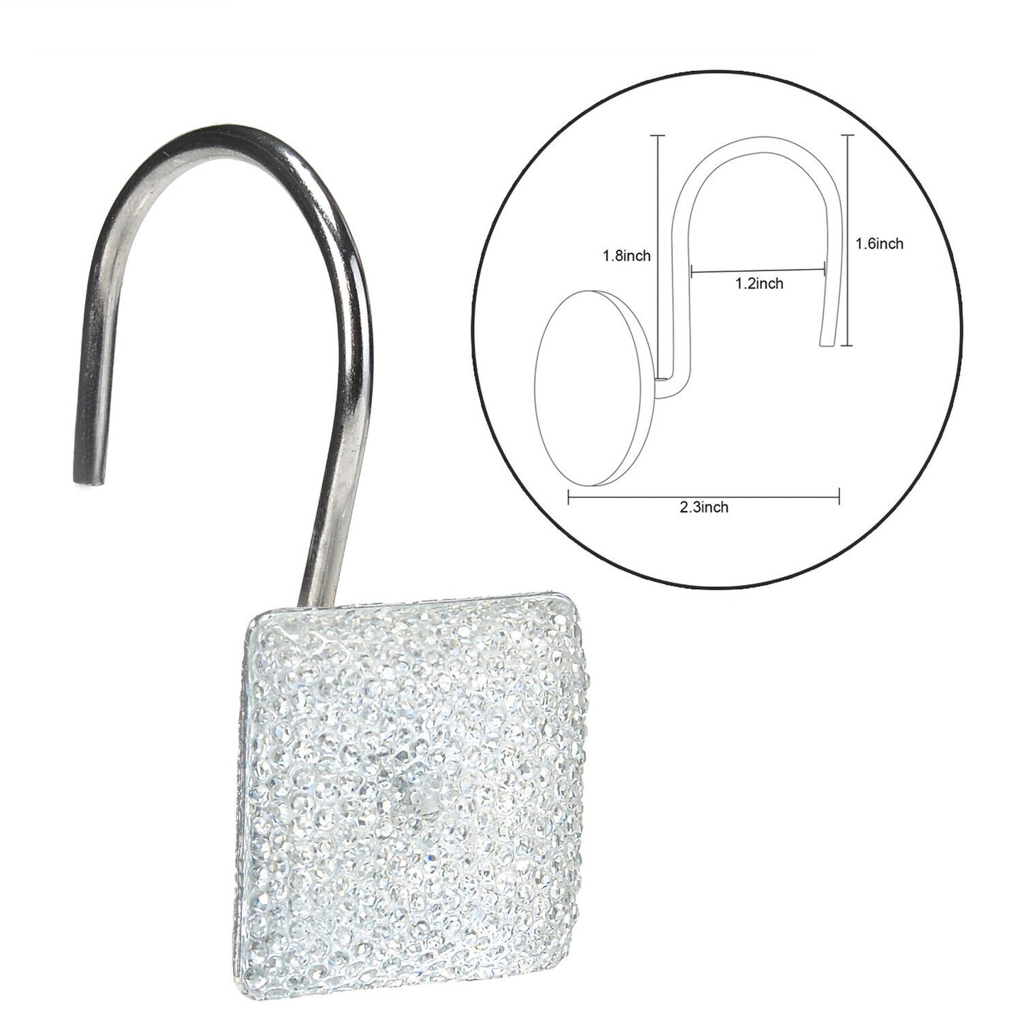 Double Glide Shower Curtain Hooks 12 packs