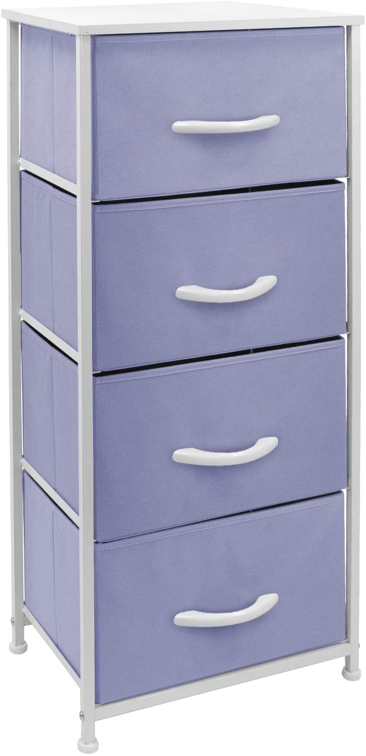 Sorbus Dresser with 4 Drawers - Bedside Furniture & Night Stand End Table Dresser with Steel Frame, Wood Top, Easy Pull Fabric Bins for Home, Bedroom Accessories, Office & Dorm