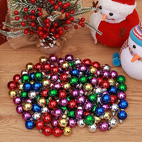KTKDE Christmas Balls Decoration 144 Pcs 1.18in Christmas Tree Decorations Shatterproof Hanging Christmas Small Ornament Balls for Holiday Party Wreath Tabletop Xmas Tree Decor &#xFF08;Colorful&#xFF09;
