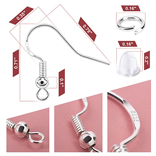 thumbnail image 2 of Earring Emporium 925 Sterling Silver 12mm Round Earring Hooks – 19g Wire, For Making Drop & Dangle Earrings (2 Pieces) 2 of 6