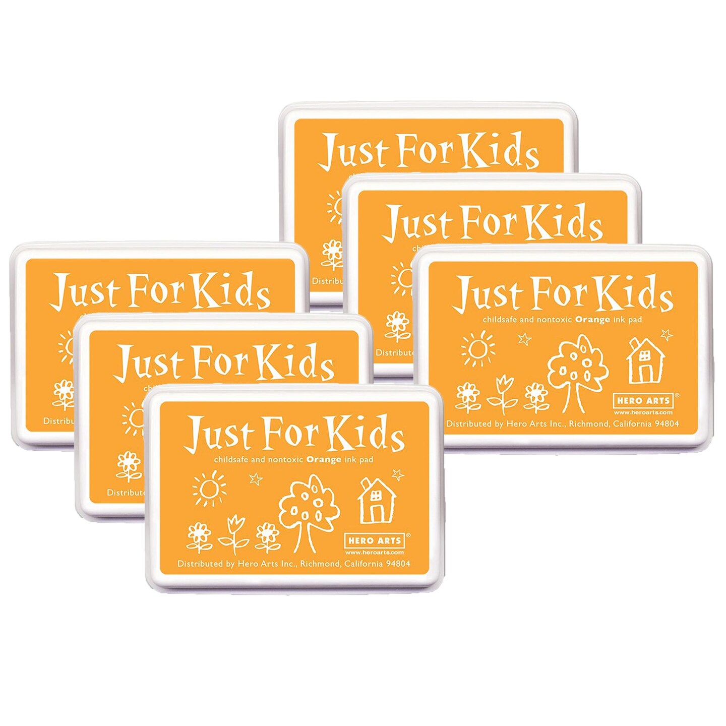 Just for Kids&#xAE; Ink Pad, Orange, Pack of 6