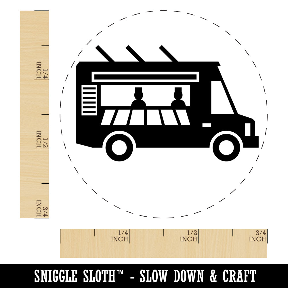 Food Truck Vehicle Self-Inking Rubber Stamp for Stamping Crafting Planners