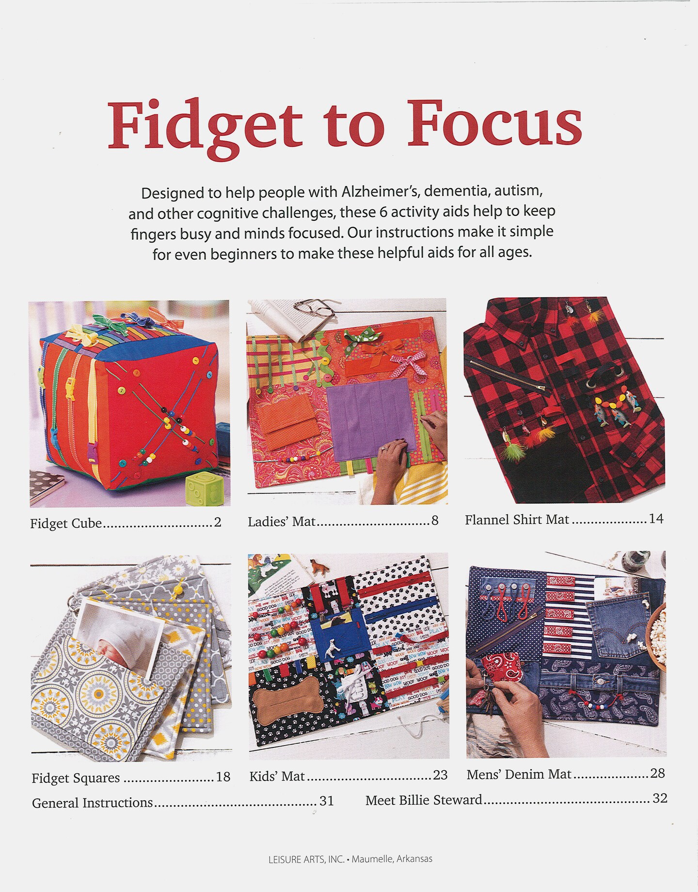 Leisure Arts Fidget to Focus Crafting Book